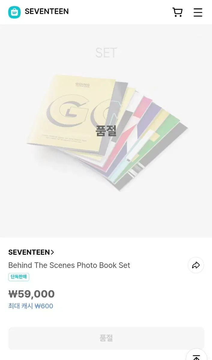 세븐틴 고잉 세븐틴 비하인드 포토북 세트 양도합니다!